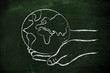 green economy: hands holding the planet green economy: hands holding the planet