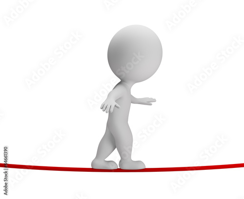Illustration: 3d small people - on the rope 3d small people - on the rope