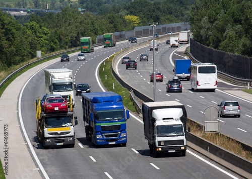 Photo: trucks on the highway trucks on the highway