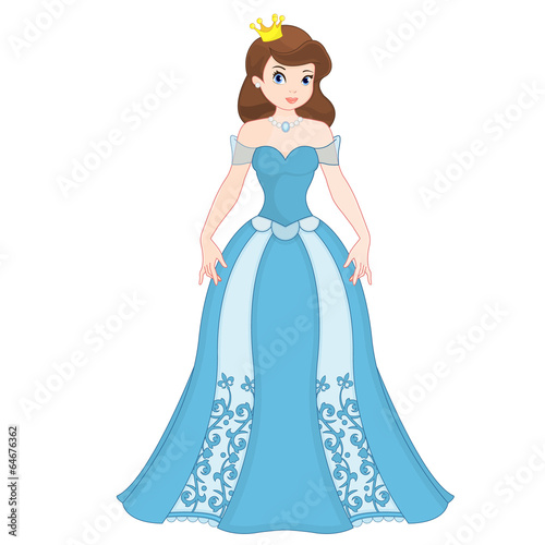 Vector: Beautiful princess with brown hair Beautiful princess with brown hair
