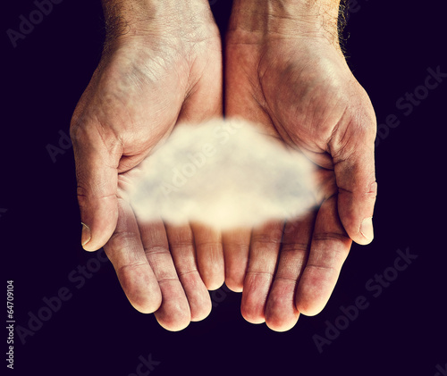 Photo: cloud in hands cloud in hands