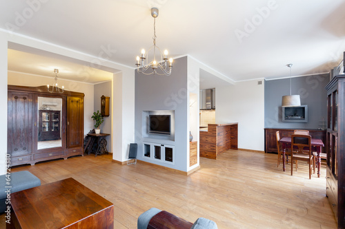 Photo: Horizontal view of vintage interior Horizontal view of vintage interior