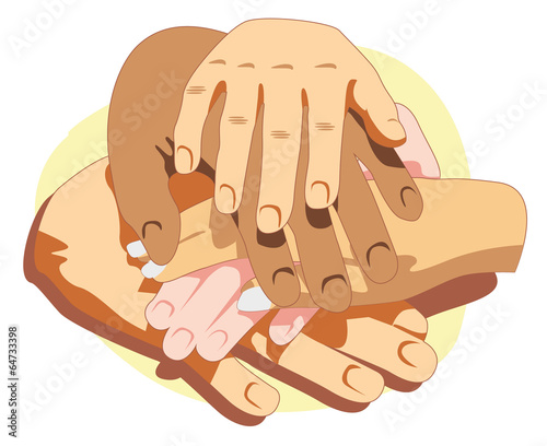 Vector: Union concept - United hands Union concept - United hands