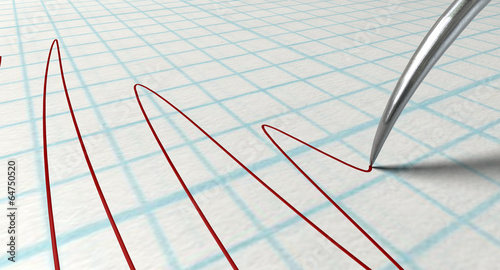 Illustration: Polygraph Needle And Drawing Polygraph Needle And Drawing