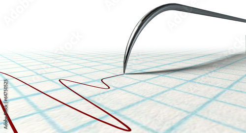 Photo: Polygraph Needle And Drawing Polygraph Needle And Drawing