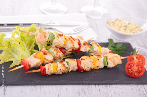 Photo: meat kebab and vegetable meat kebab and vegetable