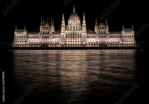 Photo: Hungarian Parliament Building at night Hungarian Parliament Building at night