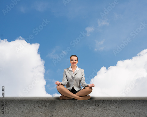 Photo: businesswoman meditating businesswoman meditating