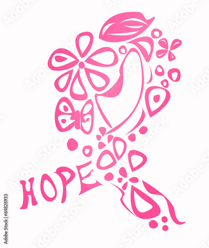 Illustration: Breast cancer awareness symbol Breast cancer awareness symbol
