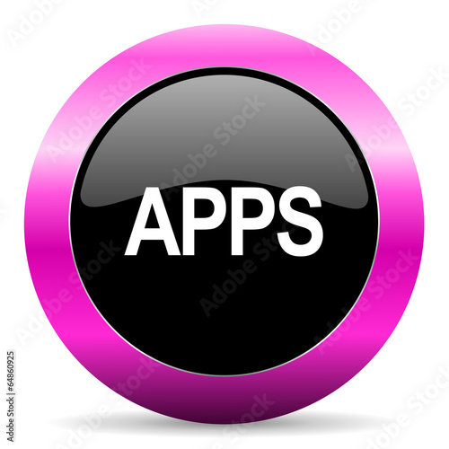 Illustration: apps pink glossy icon apps pink glossy icon