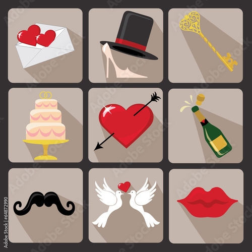 Illustration: Design wedding icons for Web and Mobile.Vector Design wedding icons for Web and Mobile.Vector