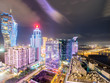 Macau, China. Spectacular view of Casinos area with night lights Macau, China. Spectacular view of Casinos area with night lights