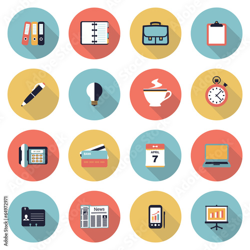 Vector: Business modern flat color icons. Business modern flat color icons.