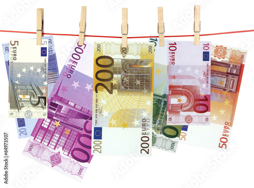 Photo: billets sur corde à linge billets sur corde à linge