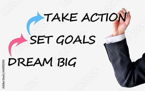 Photo: Dream big set goals take action advice Dream big set goals take action advice