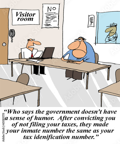 Illustration: "... inmate number same as tax identification number." "... inmate number same as tax identification number."