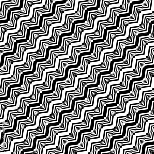 Vector: Design seamless monochrome zigzag geometric pattern Design seamless monochrome zigzag geometric pattern