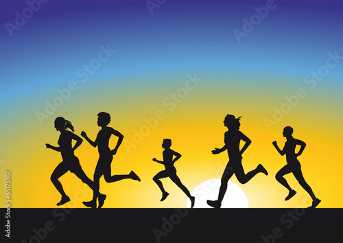 Laufen im Sonnenaufgang