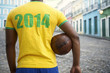 Brazilian Football Player in 2014 Shirt Colonial Street Brazil