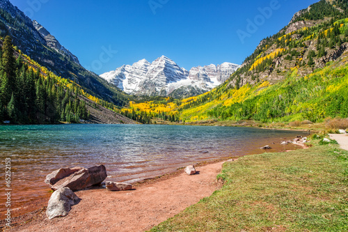 Photo: Maroon Bells and Lake in Fall Maroon Bells and Lake in Fall