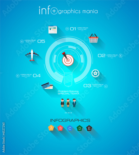 Vector: Modern Infographic template with Flat UI style. Modern Infographic template with Flat UI style.