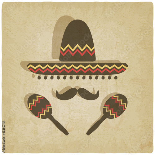  Mexican sombrero old background