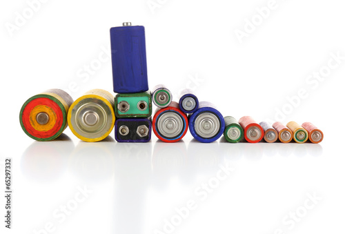 Photo: Alkaline batteries, isolated on white Alkaline batteries, isolated on white