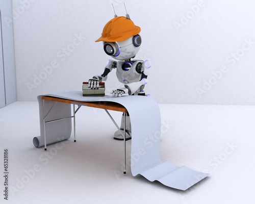 Illustration: Robot hanging wallpaper Robot hanging wallpaper