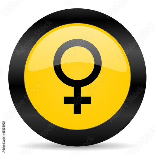Illustration: female black yellow web icon female black yellow web icon