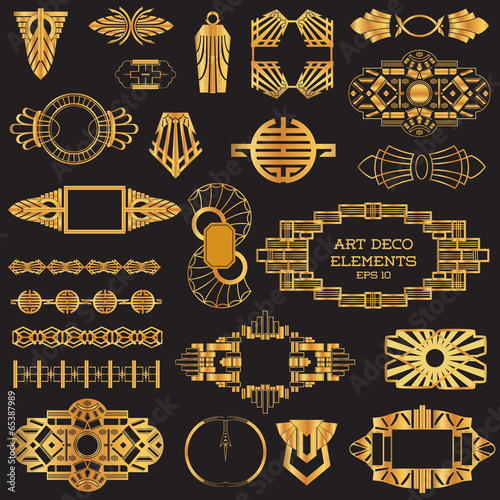 Vector: Art Deco Vintage frames and design elements Art Deco Vintage frames and design elements
