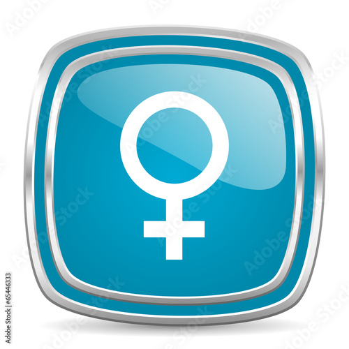 Illustration: female blue glossy icon female blue glossy icon