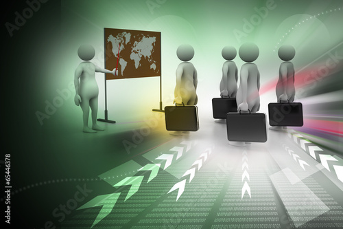 Illustration: 3d people studying the market condition 3d people studying the market condition