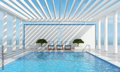 Illustration: Contemporary holiday villa with pool Contemporary holiday villa with pool