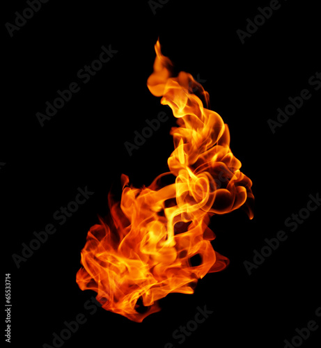 Photo: Fire flames collection isolated on black background Fire flames collection isolated on black background