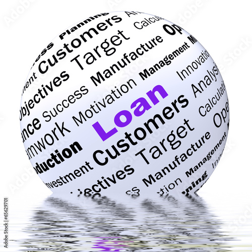 Illustration: Loan Sphere Definition Displays Bank Credit Or Funding Loan Sphere Definition Displays Bank Credit Or Funding