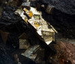 Crystal,nugget, gold, bronze, copper, iron. Macro. Crystal,nugget, gold, bronze, copper, iron. Macro.