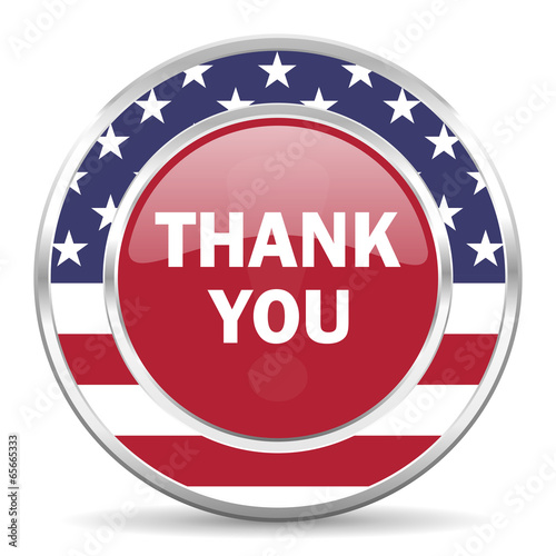 Illustration: thank you american icon, usa flag thank you american icon, usa flag