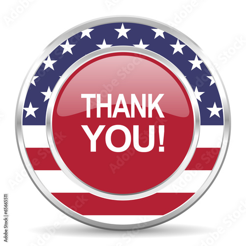 Illustration: thank you american icon, usa flag thank you american icon, usa flag