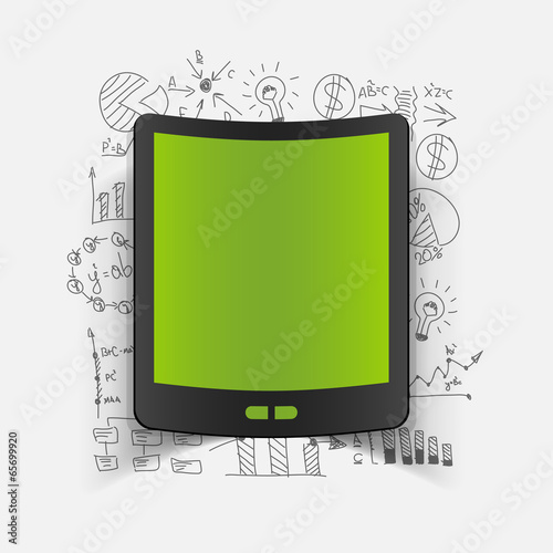 Vector: Drawing business formulas: tablet Drawing business formulas: tablet