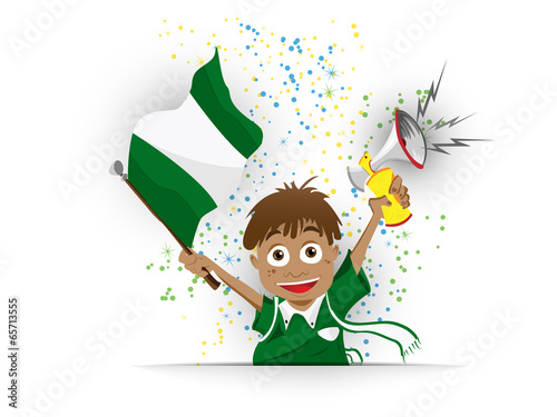 Vector: Nigeria Soccer Fan Flag Cartoon Nigeria Soccer Fan Flag Cartoon