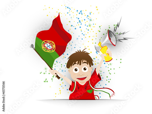 Vector: Portugal Soccer Fan Flag Cartoon Portugal Soccer Fan Flag Cartoon