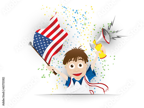 Vector: USA Soccer Fan Flag Cartoon USA Soccer Fan Flag Cartoon