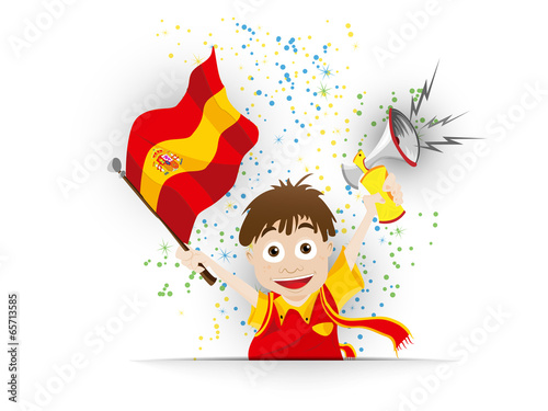 Vector: Spain Soccer Fan Flag Cartoon Spain Soccer Fan Flag Cartoon