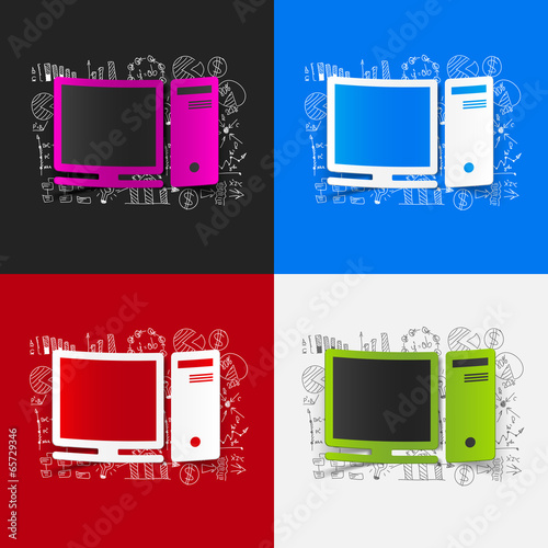 Vector: Drawing business formulas: computer Drawing business formulas: computer