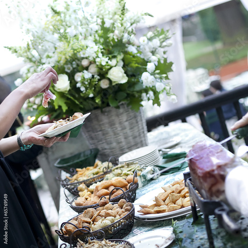 Photo: Buffet with appetizers or finger food Buffet with appetizers or finger food