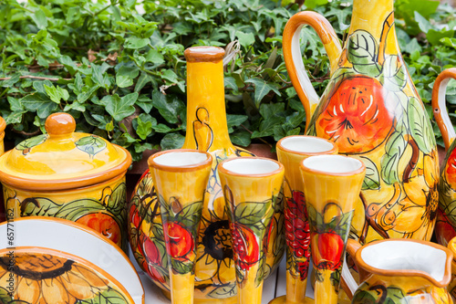 Photo: Colorful hand painted pottery Colorful hand painted pottery