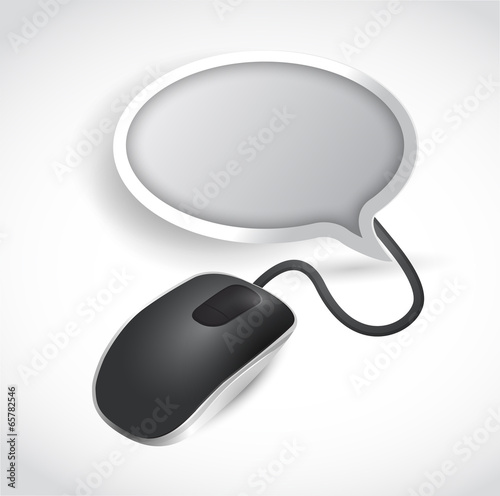 Illustration: mouse and speech bubble. illustration design mouse and speech bubble. illustration design