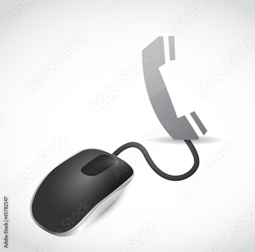 Illustration: mouse and telephone illustration design mouse and telephone illustration design