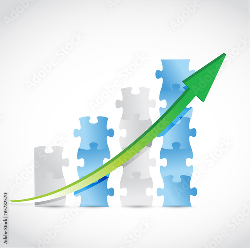 Illustration: puzzle pieces arrow graph illustration design puzzle pieces arrow graph illustration design
