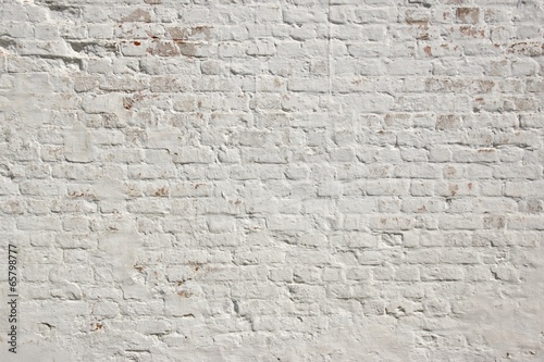  White grunge brick wall background